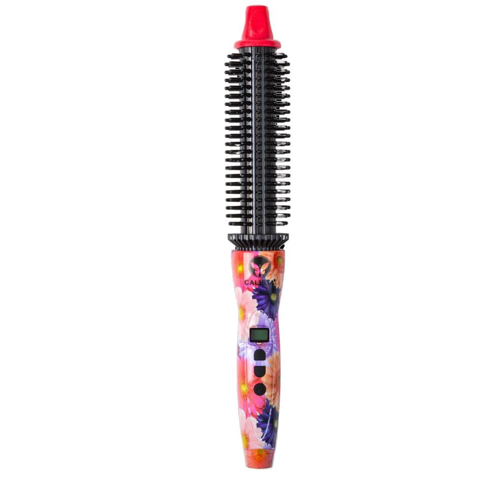 CALISTA Perfecter Pro Heated Round Brush - No Heat Damage Hair Styler for Curls & Volume | 4 Sizes for All Hair Types | Dual Voltage & Adjustable Temperature (Daisy Bloom, 1.0) | Perfect for Home Styling, Travel & Salon-Quality Results