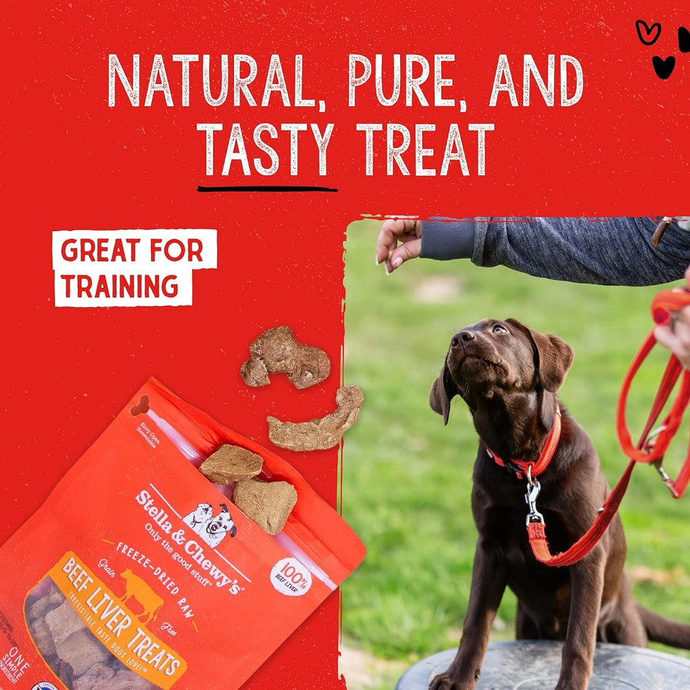 Premium Freeze-Dried Beef Liver Dog Treats - High-Protein, Grain-Free, All-Natural Snacks for Training & Rewards - Perfect for Small, Medium & Large Breeds