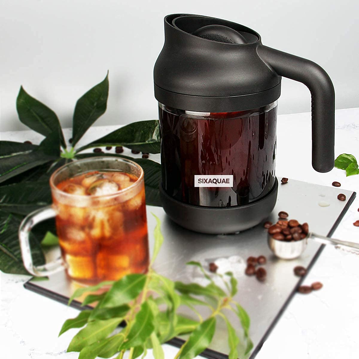 Stainless Steel Cold Brew Coffee Maker - 38oz, Durable & Dishwasher Safe for Iced Tea & Coffee at Home