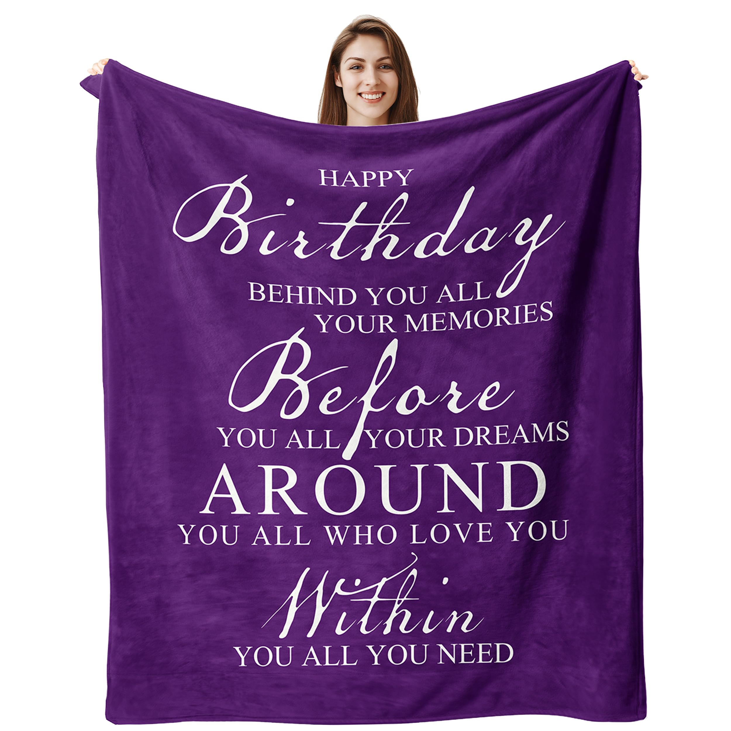 Soft Purple Birthday Throw Blanket 60
