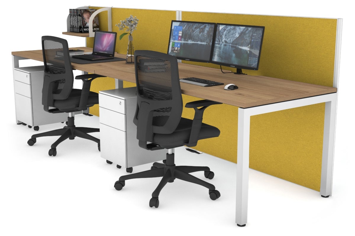 Horizon Quadro 2 Person Office Workstation with Square Legs - 1600L x 800W Desk with Cable Management Scallop - Perfect for Shared Workspaces & Collaborative Office Environments