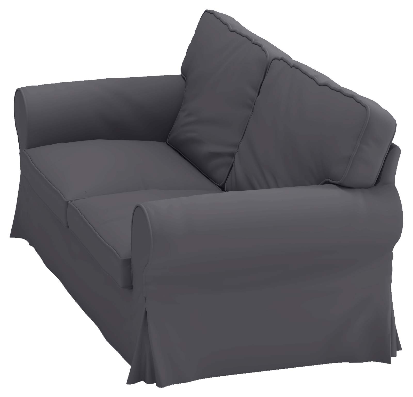 Heavy Cotton Ektorp Sofa Cover Replacement - Compatible with 3-Seat Loveseat & Armchair Slipcovers - Dark Gray Sofa Protector for Living Room, Bedroom & Home Decor