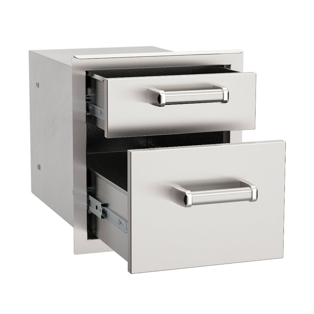Fire Magic Double Drawer Refrigerator - Stainless Steel Undercounter Fridge for Kitchen, Bar, or Outdoor Use - Perfect for Entertaining, Restaurants, and Home Storage