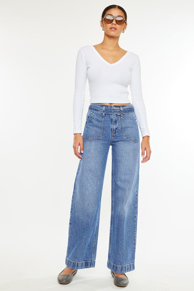 Finn Ultra High Rise Wide Leg Jeans for Women - Stretchy Comfort Fit, Plus Size & Petite Options - Perfect for Casual Wear, Office & Date Nights