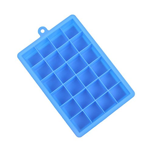 DOITOOL 24-Cavity Square Silicone Baking Mold for Chocolate, Candy, Cupcake, Jelly & Ice Cubes - Reusable DIY Dessert Mold (Blue) - Perfect for Parties, Baking, Candy Making & Home Kitchen Use