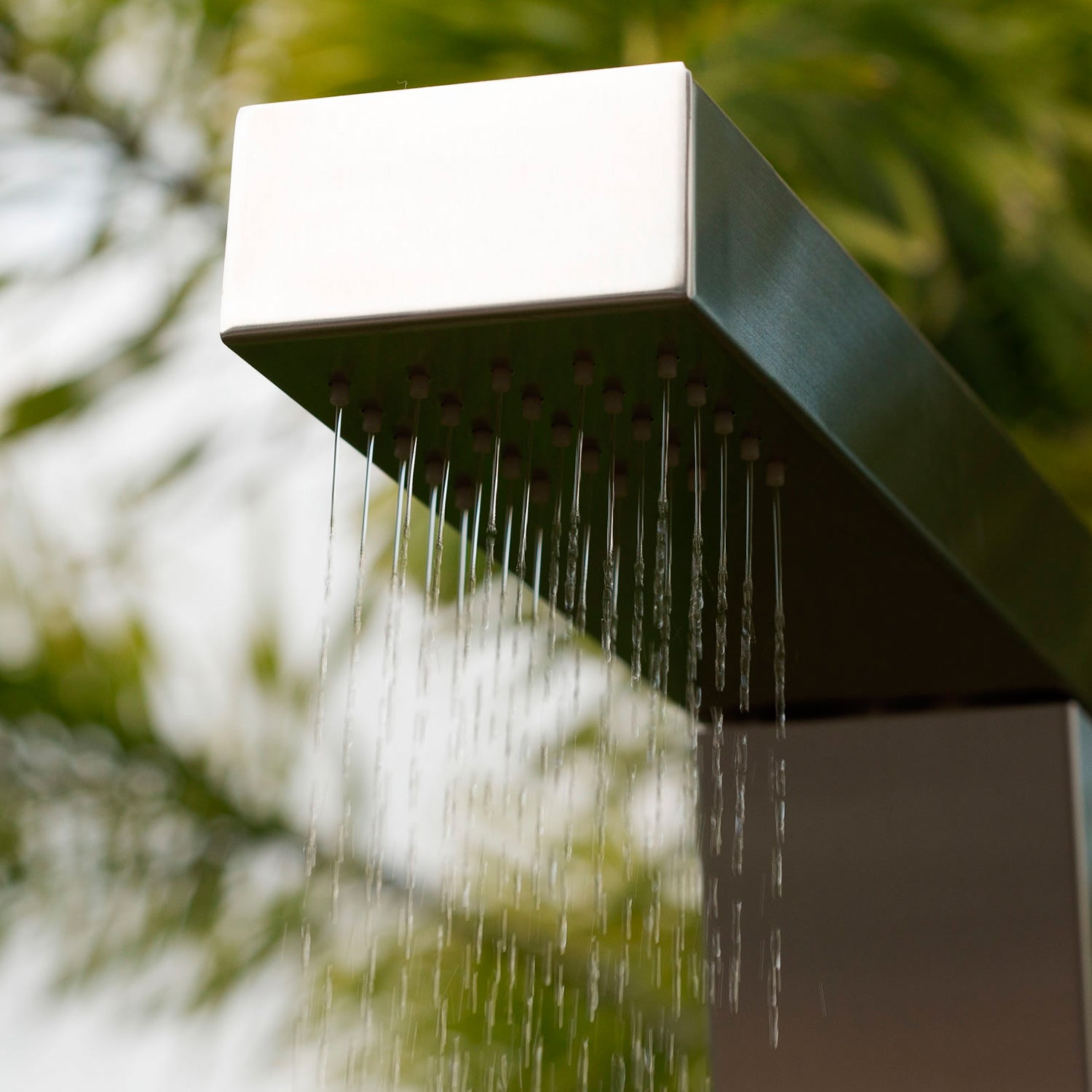 DAX Outdoor Shower for Poolside & Garden - Stainless Steel Rainfall Shower Head with Foot Wash, Chrome Finish (82.7