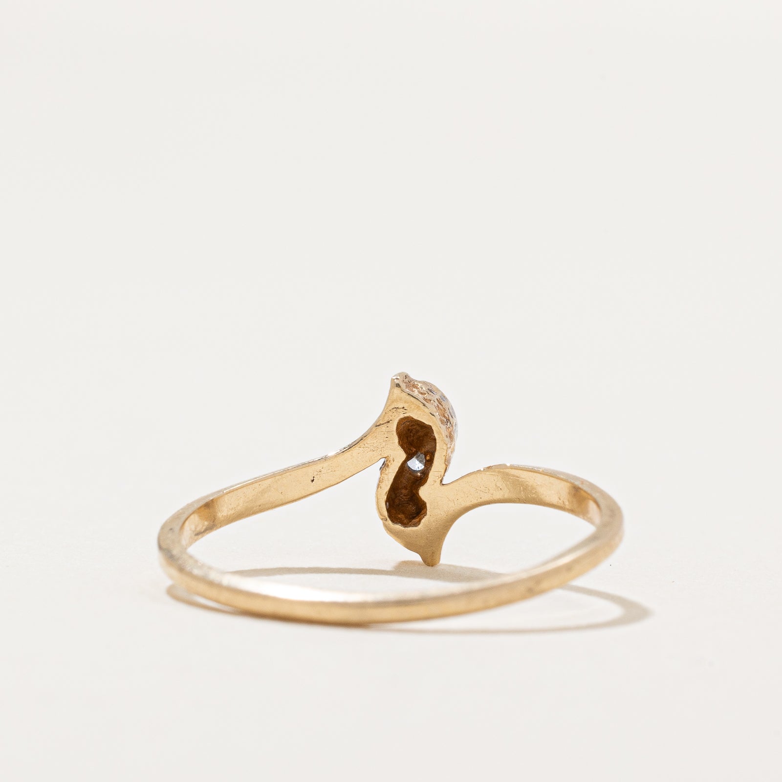 0.02ctw Diamond Bypass Ring - Size 6 | Elegant Wedding Band, Anniversary Gift for Her, Promise Ring for Women | Perfect for Engagements, Proposals & Special Occasions