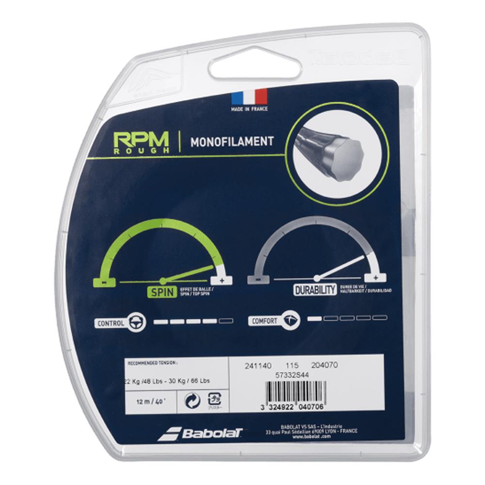 Babolat RPM Rough Tennis String Set - Dark Grey | High Performance Polyester String for Spin & Control | Perfect for Competitive Play & Advanced Players