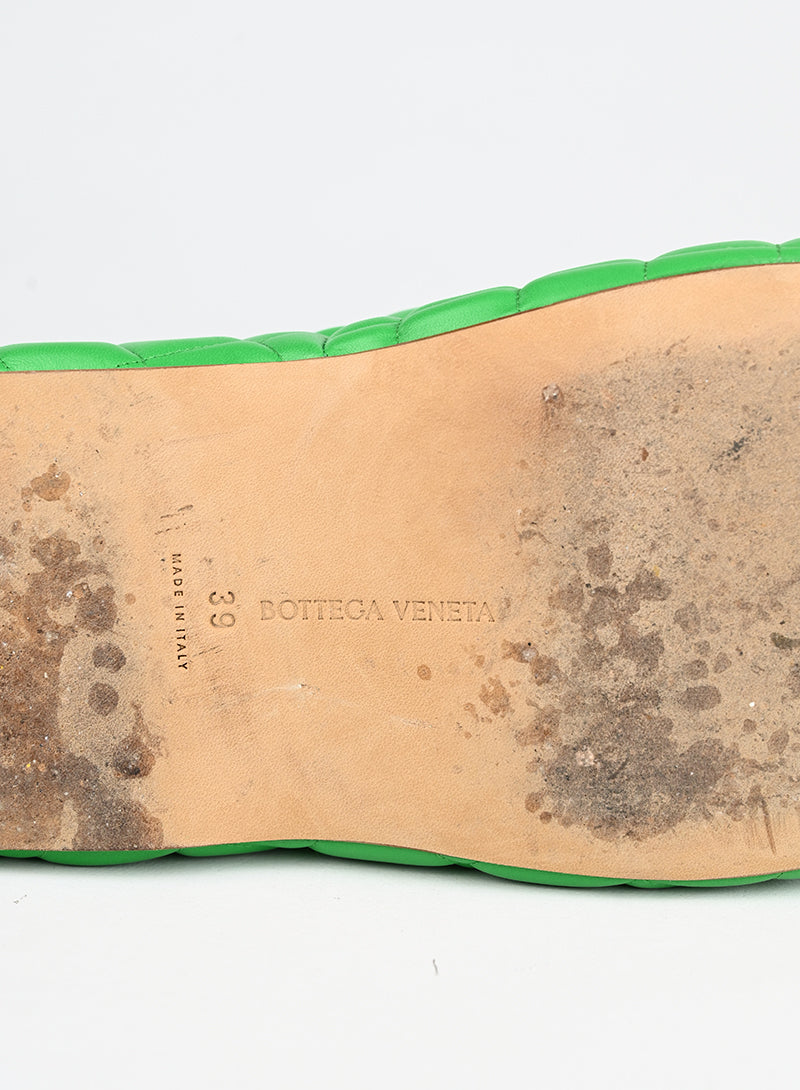 Bottega Veneta Green Leather Sandals Women's Size 39 - Perfect for Summer Vacations & Beach Getaways