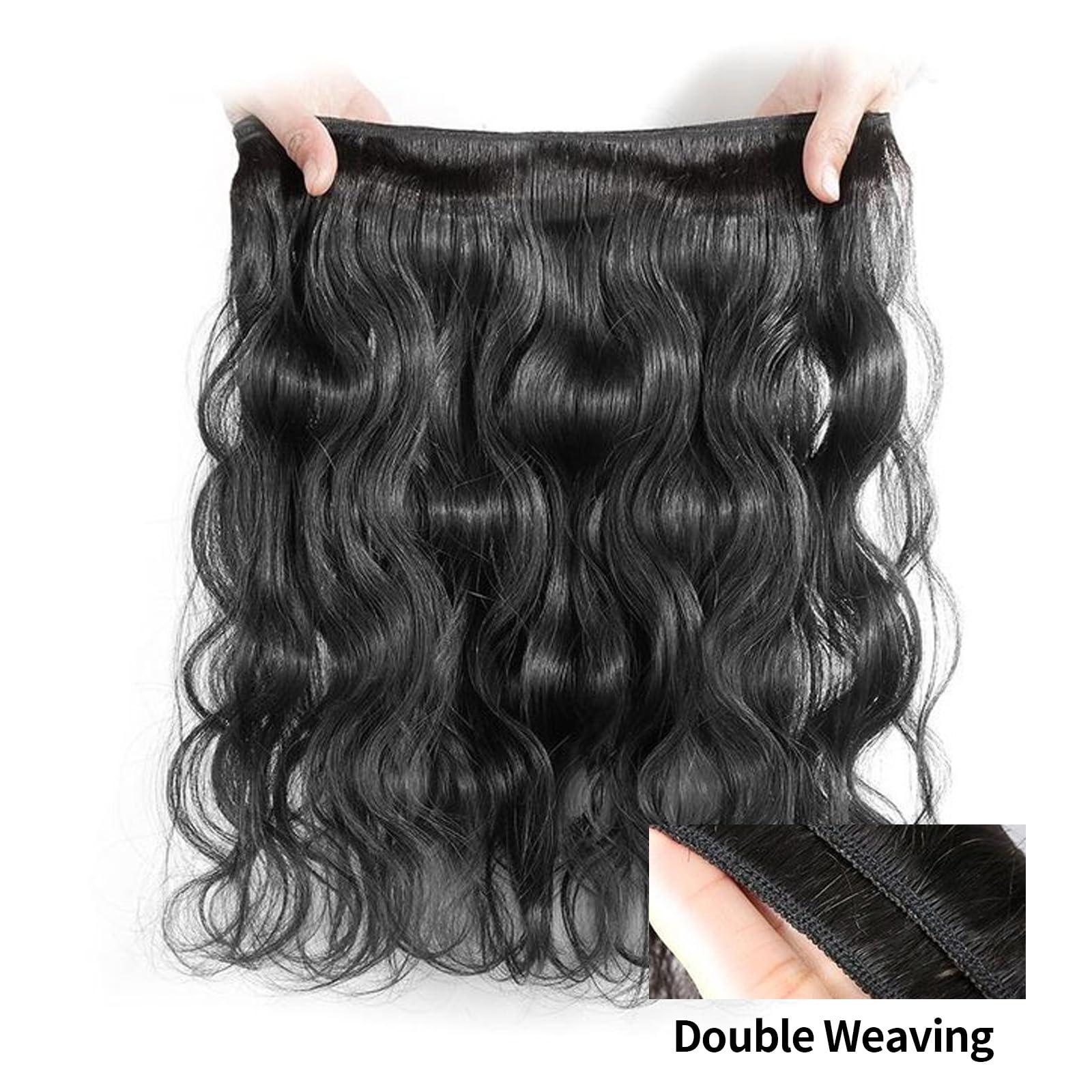 20 22 24 Inch Brazilian Virgin Human Hair Bundles - 3 Pack Body Wave 210g 100% Unprocessed Natural Black Hair Extensions for Weaving & Styling | Perfect for Daily Wear, Parties & Special Occasions