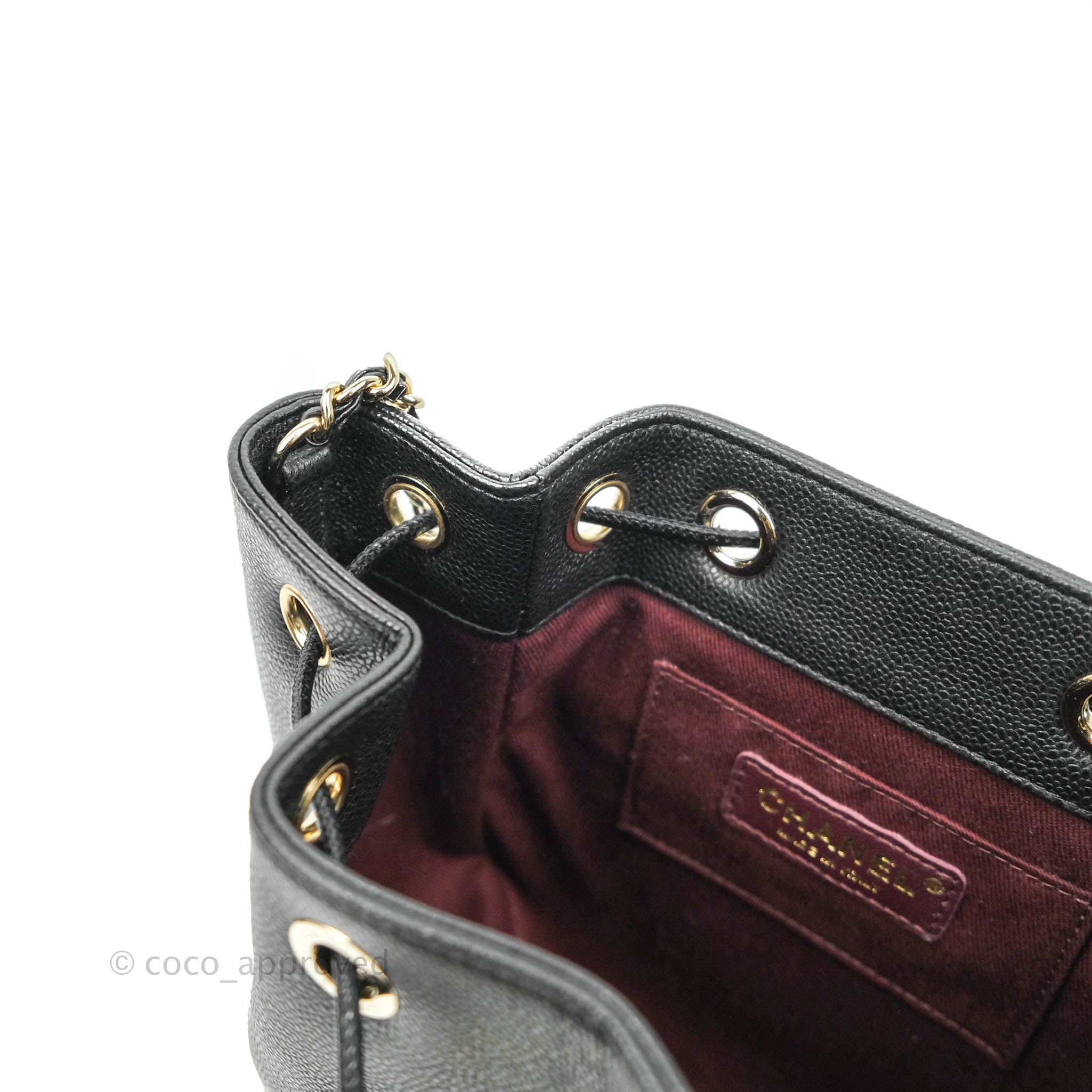 Chanel Business Affinity Drawstring Bucket Bag in Black Caviar Leather with Gold Hardware - Perfect for Work, Travel & Everyday Luxury
