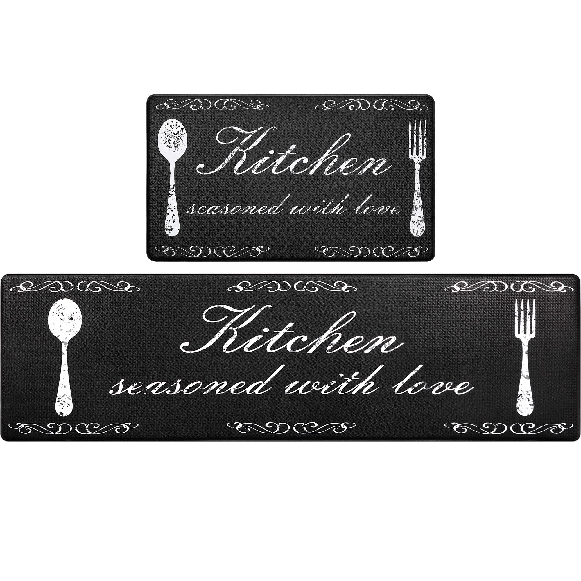 **Pauwer Anti-Fatigue Kitchen Mat Set of 2 - Cushioned, Waterproof, Non-Slip Floor Mats for Comfortable Standing - Perfect for Cooking, Dishwashing & Home Kitchen Use**