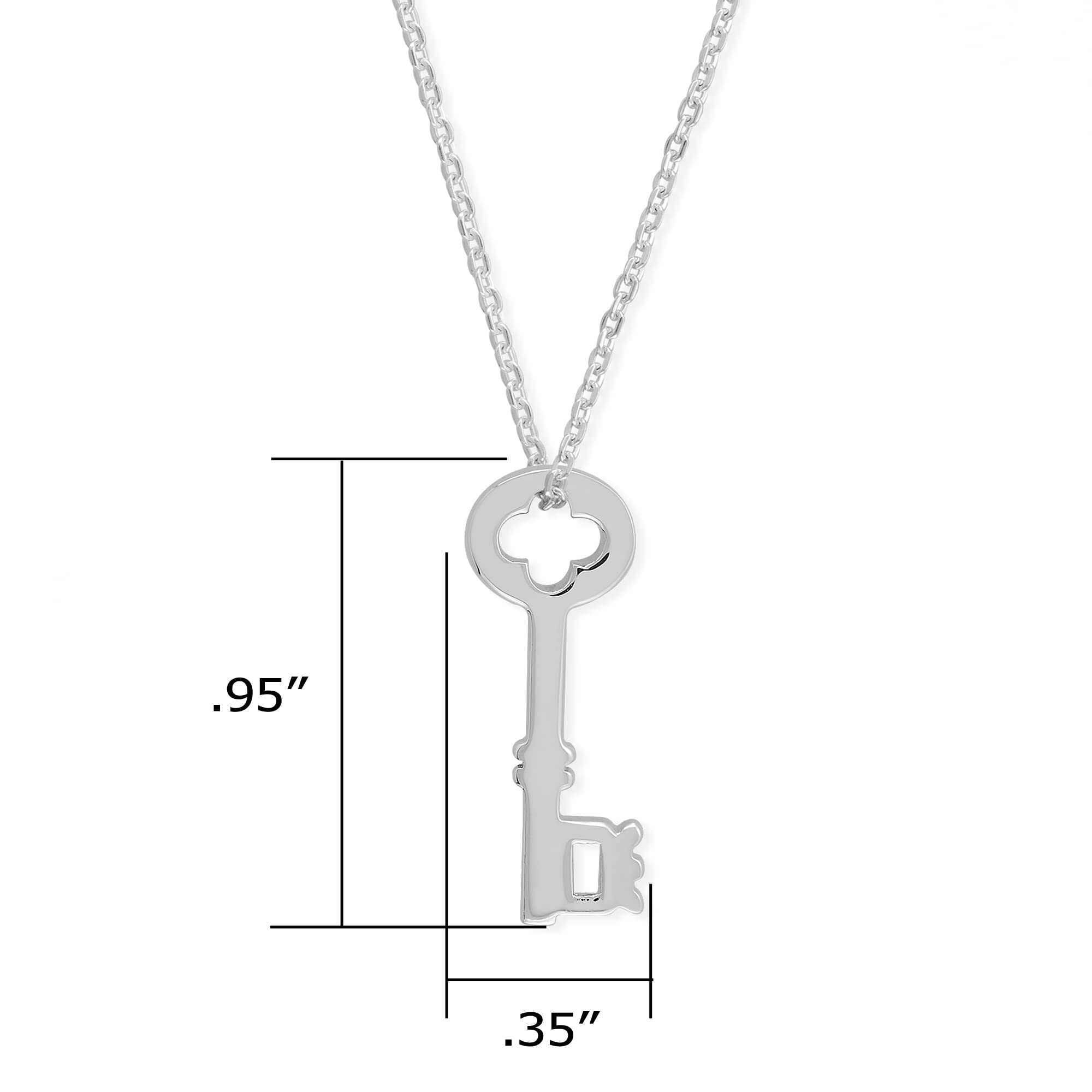 Sterling Silver Key Necklace - 18
