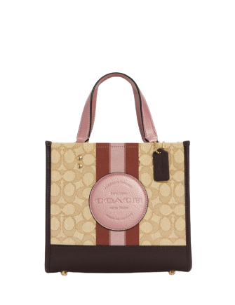 Coach Dempsey Tote 22 - Signature Jacquard with Stripe & Coach Patch - Stylish Crossbody Bag for Women, Perfect for Work, Travel & Everyday Use