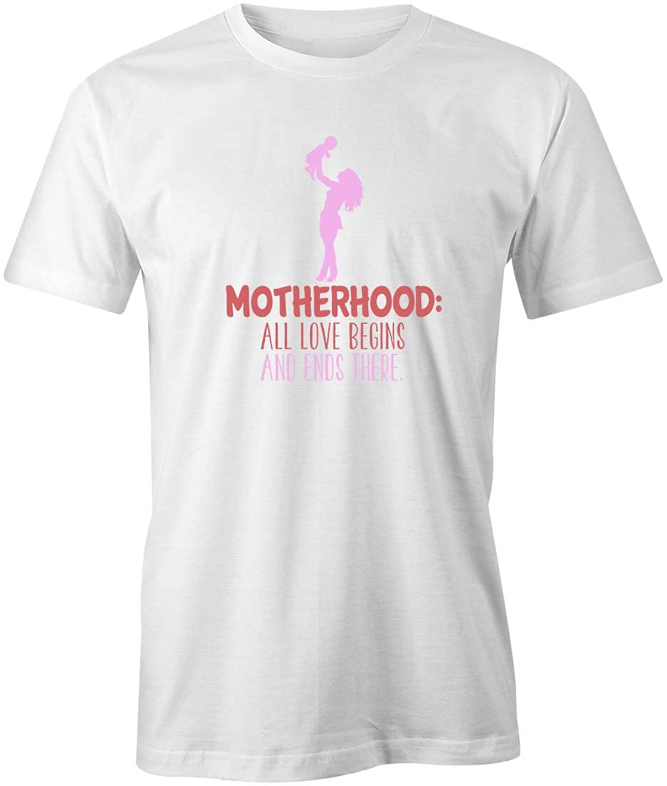 Motherhood T-Shirt for Women - Soft Cotton Printed Graphic Tee in White | Perfect for Casual Wear, Mom's Day Gifts & Everyday Comfort