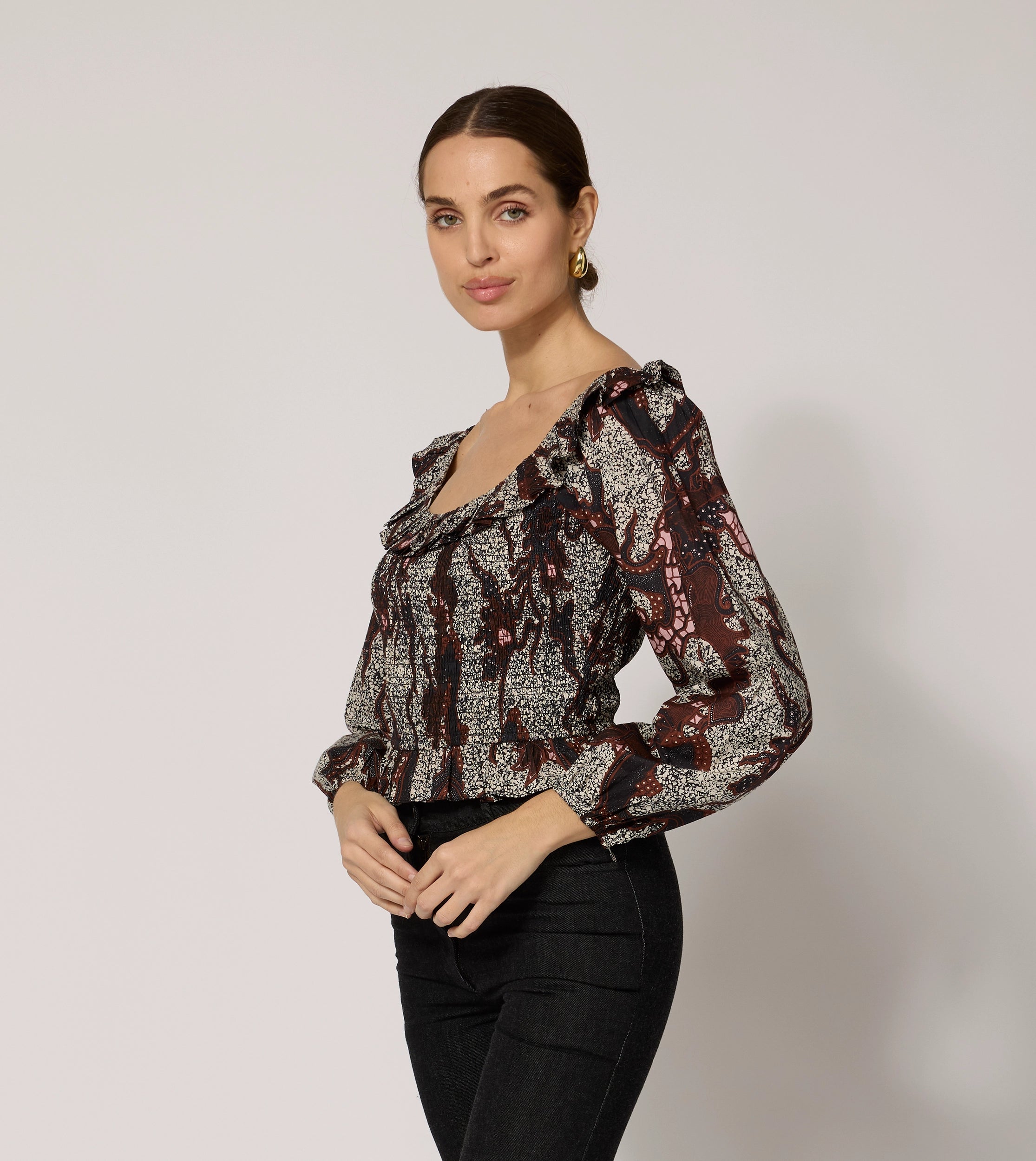 Hildy Blouse | Women's Elegant Floral Print Blouse | Castello Fashion | Perfect for Office Wear, Date Night & Casual Outings