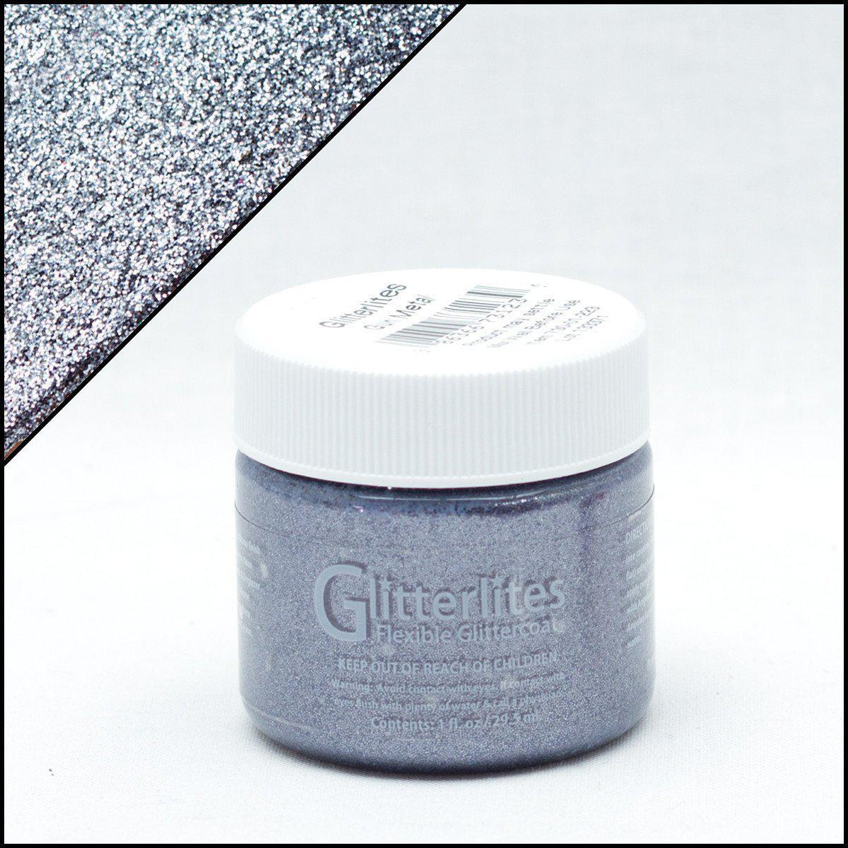 Angelus Gunmetal Glitter Leather Paint - Metallic Finish for Shoes, Bags & DIY Crafts - Perfect for Customizing & Repairing Leather Accessories