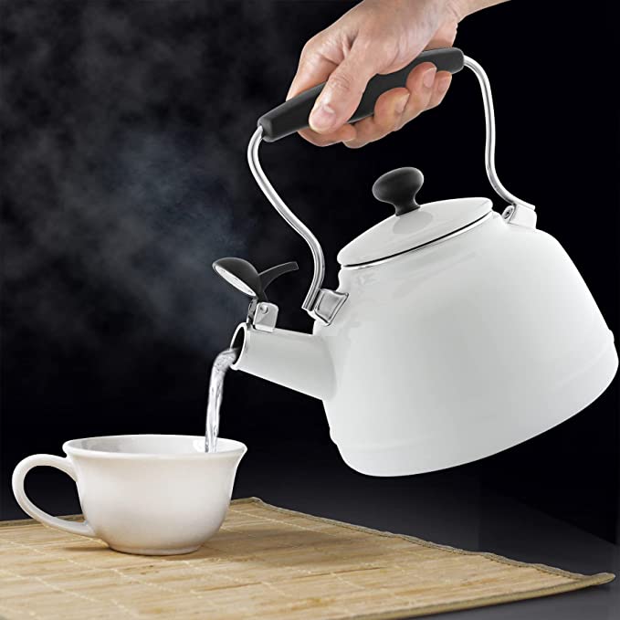 Vintage Teakettle - Classic Retro Style Stovetop Kettle for Tea & Coffee Brewing - Perfect for Home, Kitchen, Office & Gift Giving