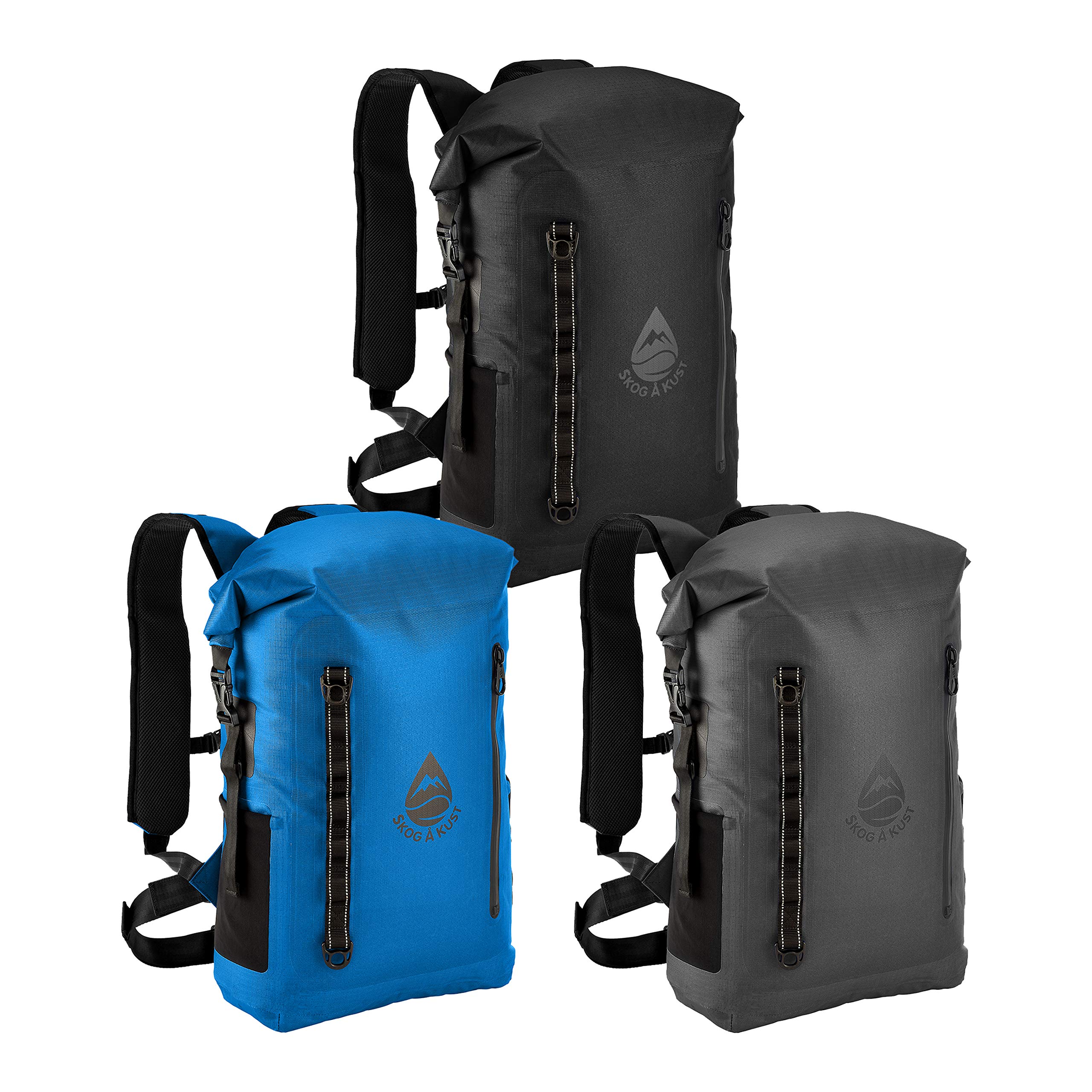 Skog Å Kust BackSåk Pro Waterproof Floating Backpack with Exterior Airtight Zipper Pocket - Perfect for Kayaking, Boating & Water Sports | Durable Dry Bag for Outdoor Adventures