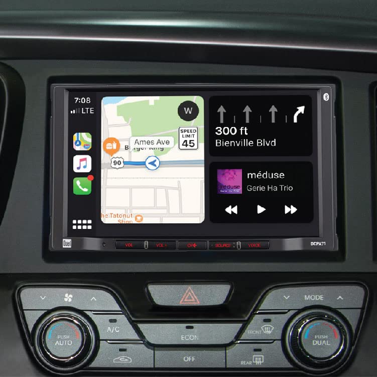 Dual Electronics DCPA71 7-inch Apple CarPlay & Android Auto Double DIN Touchscreen Car Stereo with Bluetooth, Backup Camera Input - Hands-Free Calling & Music Streaming for Safe Driving