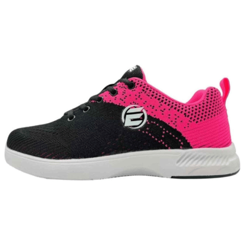 ELITE Women's Comfort Lace Up Bowling Shoes - Black/Pink - Non-Slip Sole for Bowling Alleys & Casual Wear