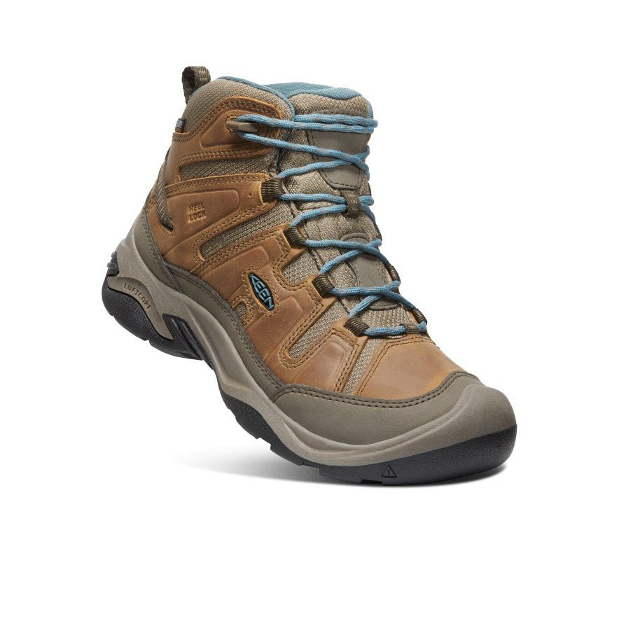 Waterproof Women's Circadia Boots in Toasted Coconut & North Atlantic - Perfect for Hiking, Rainy Days & Outdoor Adventures