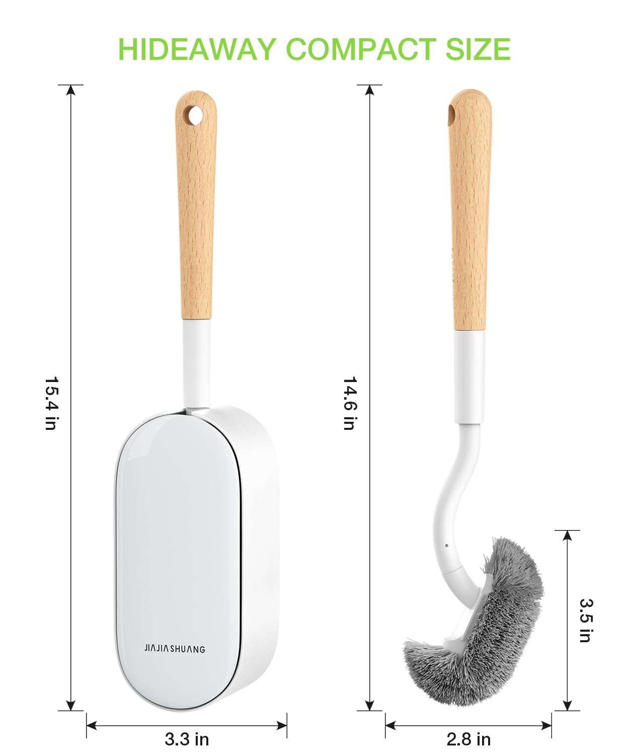 OSCIOSS Bamboo Toilet Brush and Holder Set - Ergonomic Design, Compact & Durable Bristles for RV, Bathroom Cleaning - Eco-Friendly Wooden Toilet Cleaner for Home, Camping, and Travel Use