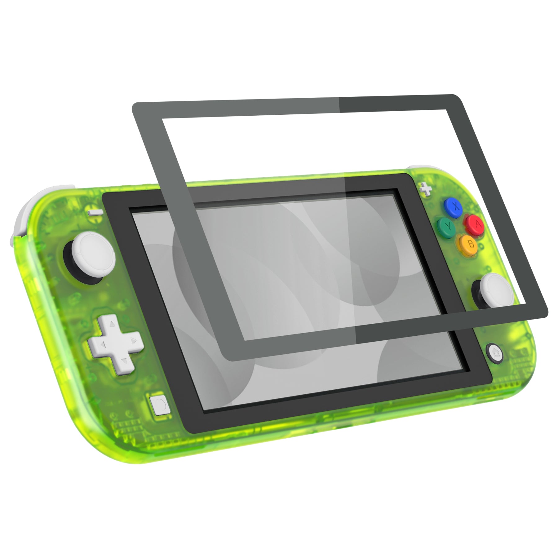 eXtremeRate Clear Lime Green DIY Replacement Shell for Nintendo Switch Lite - Custom Controller Housing with Screen Protector | Upgrade Your NSL Handheld Gaming Experience | Perfect for Travel, Gaming Sessions & Console Protection