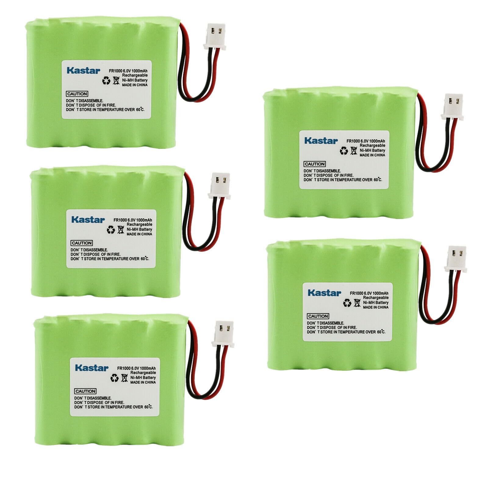Kastar 5-Pack 6.0V 1000mAh Ni-MH Rechargeable Batteries for Eton FR1000 & Video Link Radio 1000 - Emergency Radio Replacement Battery Pack for Eton FRS/GMRS Radios - Perfect for Power Outages, Camping & Outdoor Adventures
