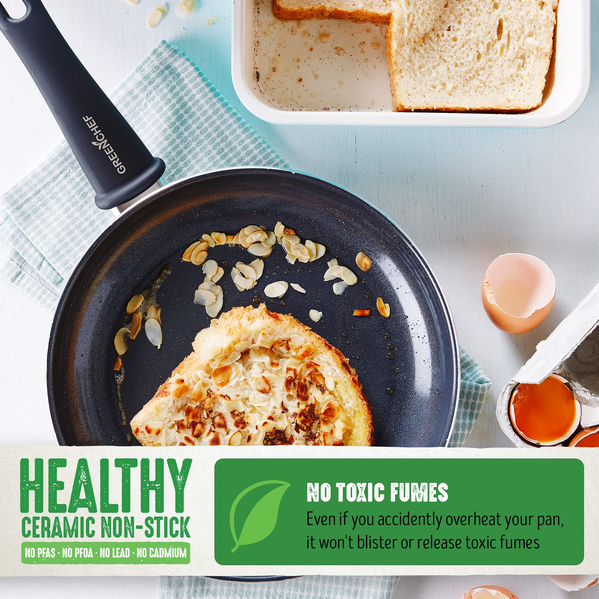 Premium Diamond Soft Grip Non-Toxic Ceramic Coated Frying Pan Set - 2 Piece (24cm & 28cm) - Induction, Oven & Dishwasher Safe - Black - Healthy Cooking for Family Meals, Stir Fry & Pancakes