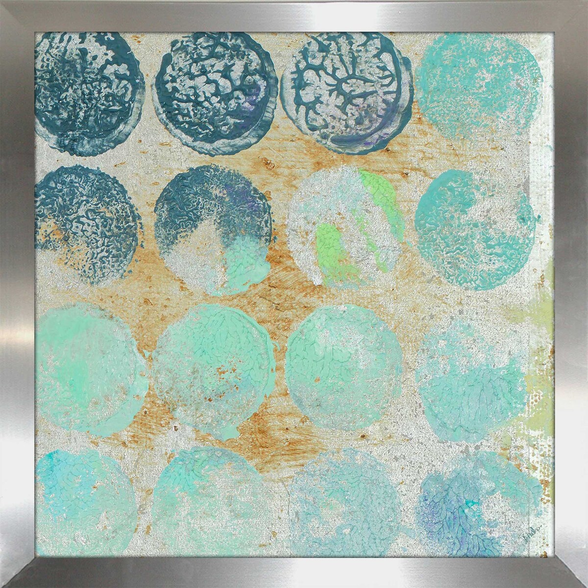 Aqua Circles II Square Acrylic Wall Art - Modern Abstract Print for Living Room, Bedroom & Office Decor
