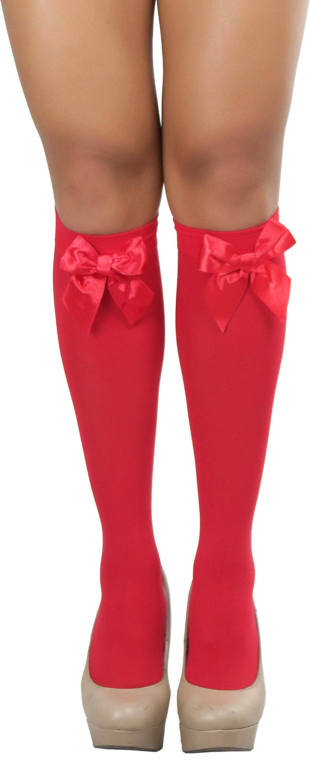 ToBeInStyle Women's Fashion Opaque Nylon Knee High Socks - Warm Winter Socks for Women, Non-Slip Comfortable Crew Socks - Perfect for Boots, Office, Casual Wear & Cold Weather Outfits