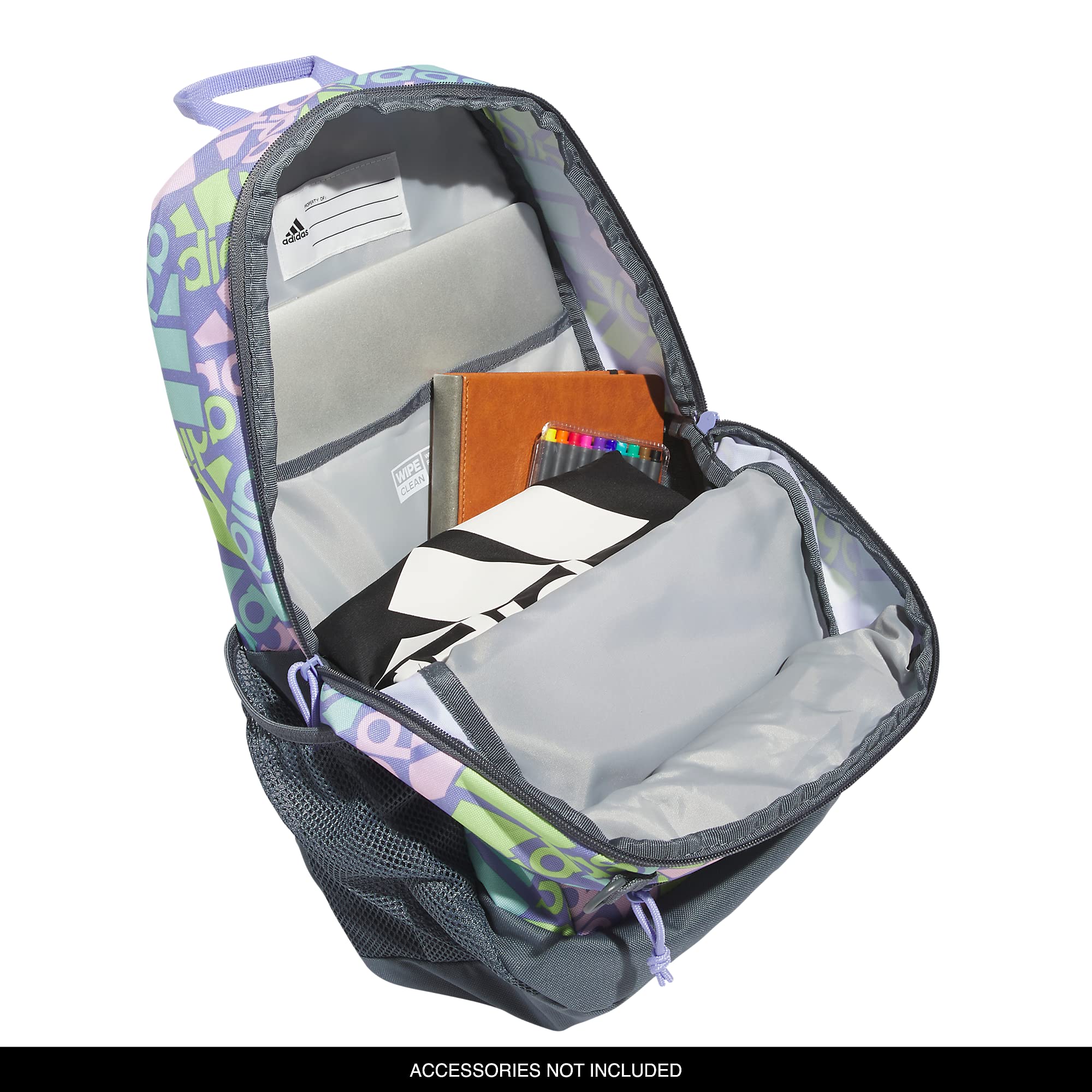 Adidas Creator 2.0 Backpack (21L) - Durable Small Athletic Laptop Bag for Men & Women, Light Purple/Onix Grey/White, One Size - Perfect for School, Gym, Travel & Work Commute