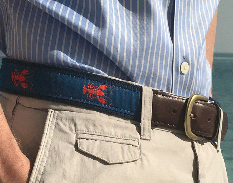 Premium Lobster Print Canvas & Genuine Leather Belt for Men - Stylish Casual & Formal Wear - Perfect for Office, Parties, and Everyday Outfits