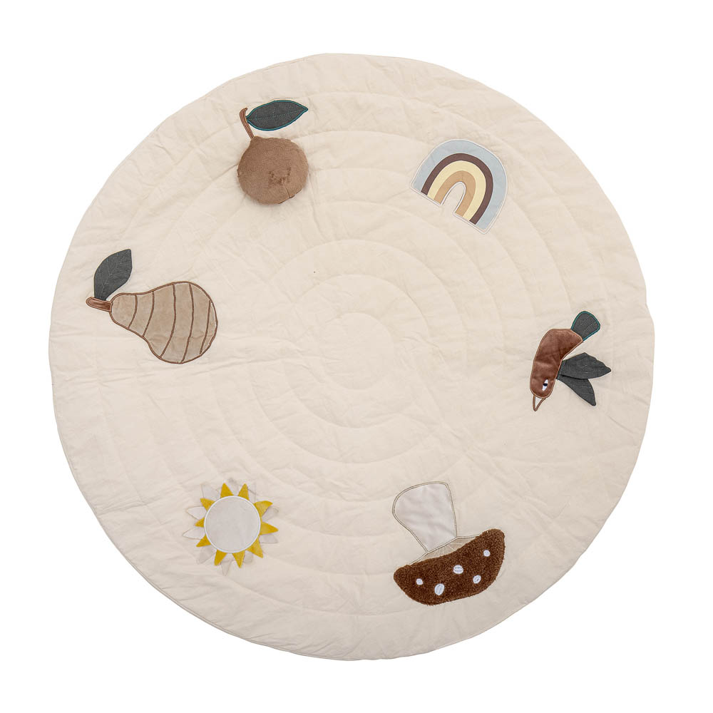 Bloomingville Agnes White Cotton Playmat 100cm - Soft & Safe Baby Crawling Mat for Nursery, Playroom & Daycare