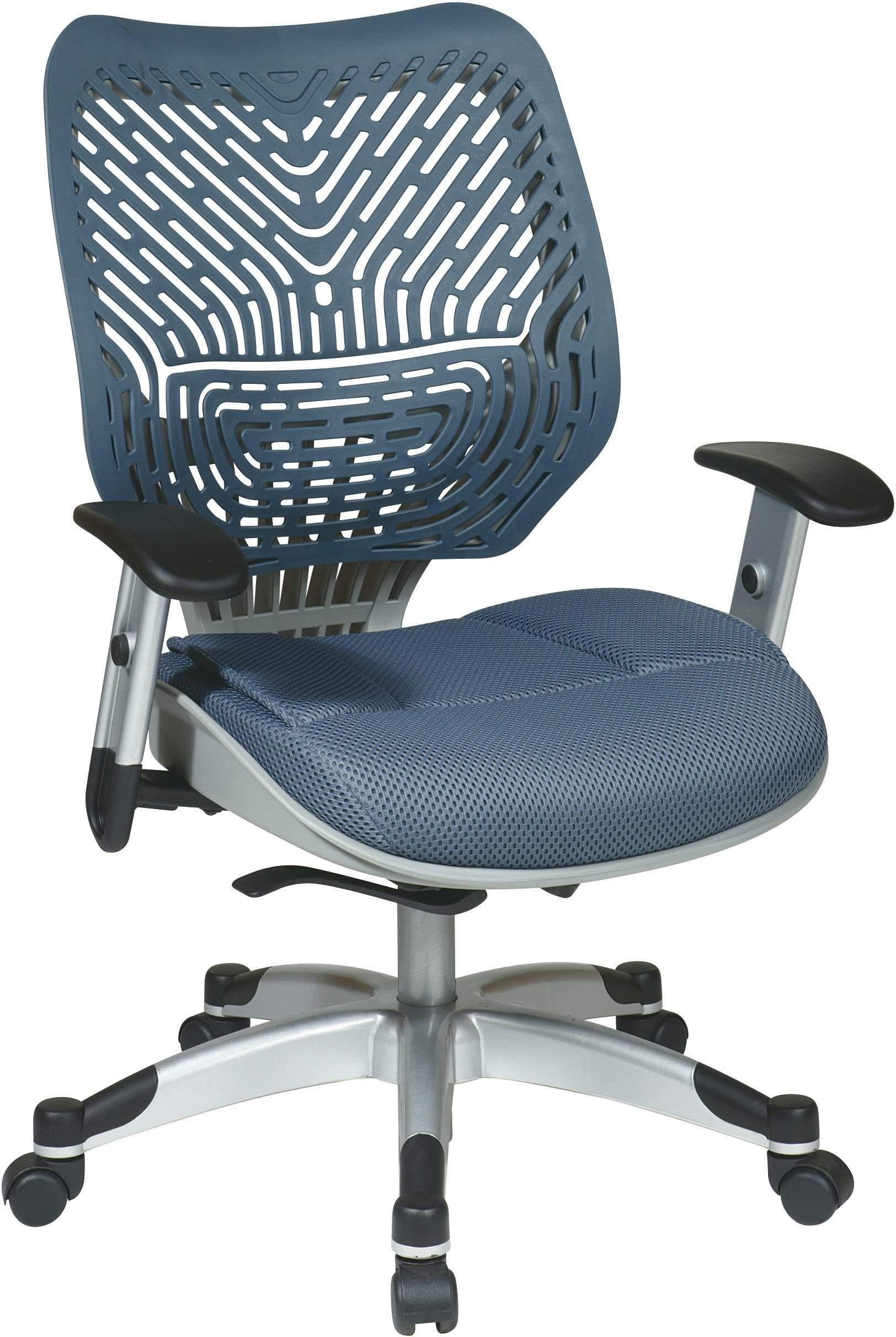 Office Star Space Seating® Managers Chair with Self-Adjusting Blue Mist SpaceFlex® Back - Ergonomic Executive Office Chair for Home & Business Workspaces [86 M77C625R] - Perfect for Long Hours of Comfortable Sitting in Corporate Offices, Home Offices and Conference Rooms