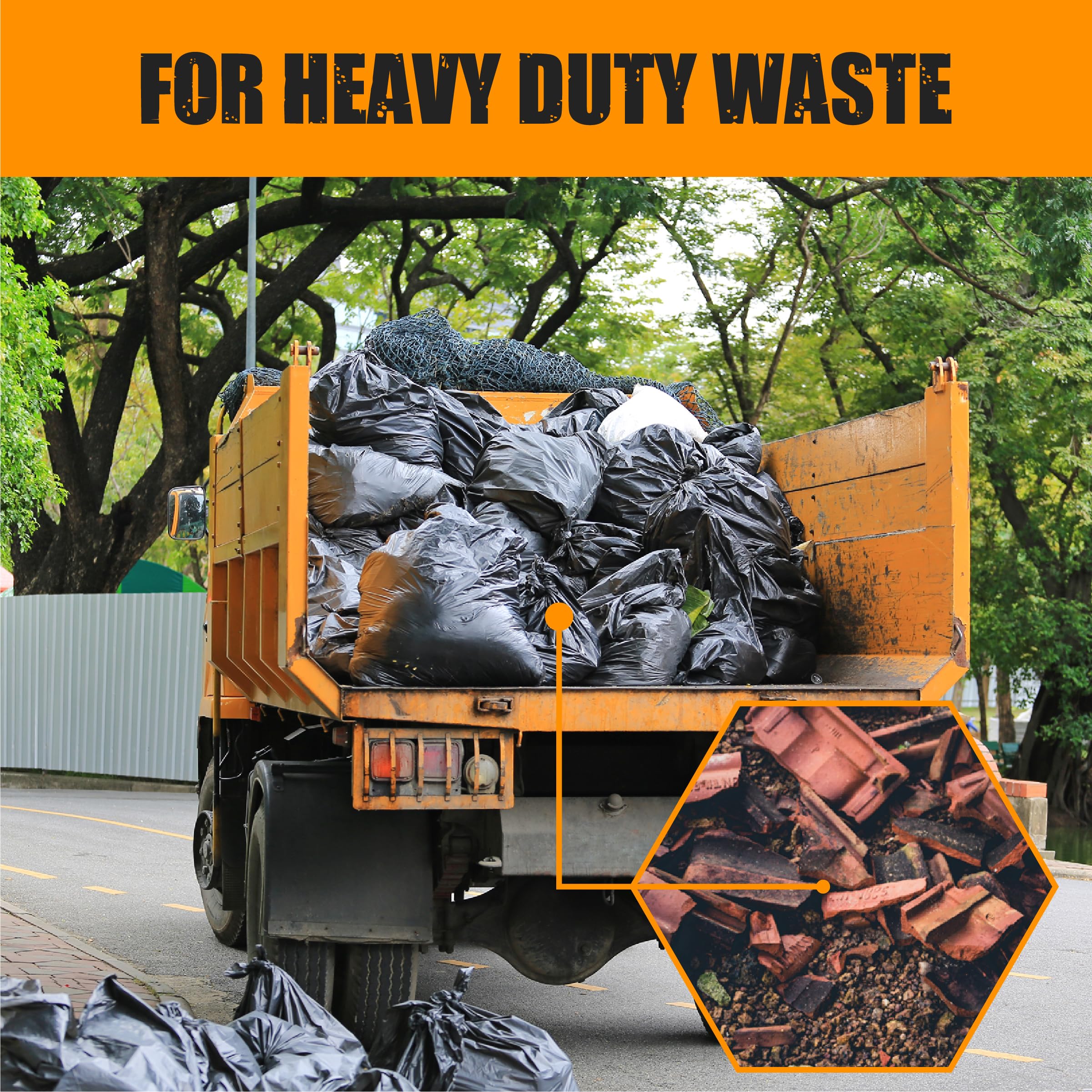 55 Gallon Heavy Duty Contractor Trash Bags - 30 Count Value Pack, 3 MIL Thick, 38