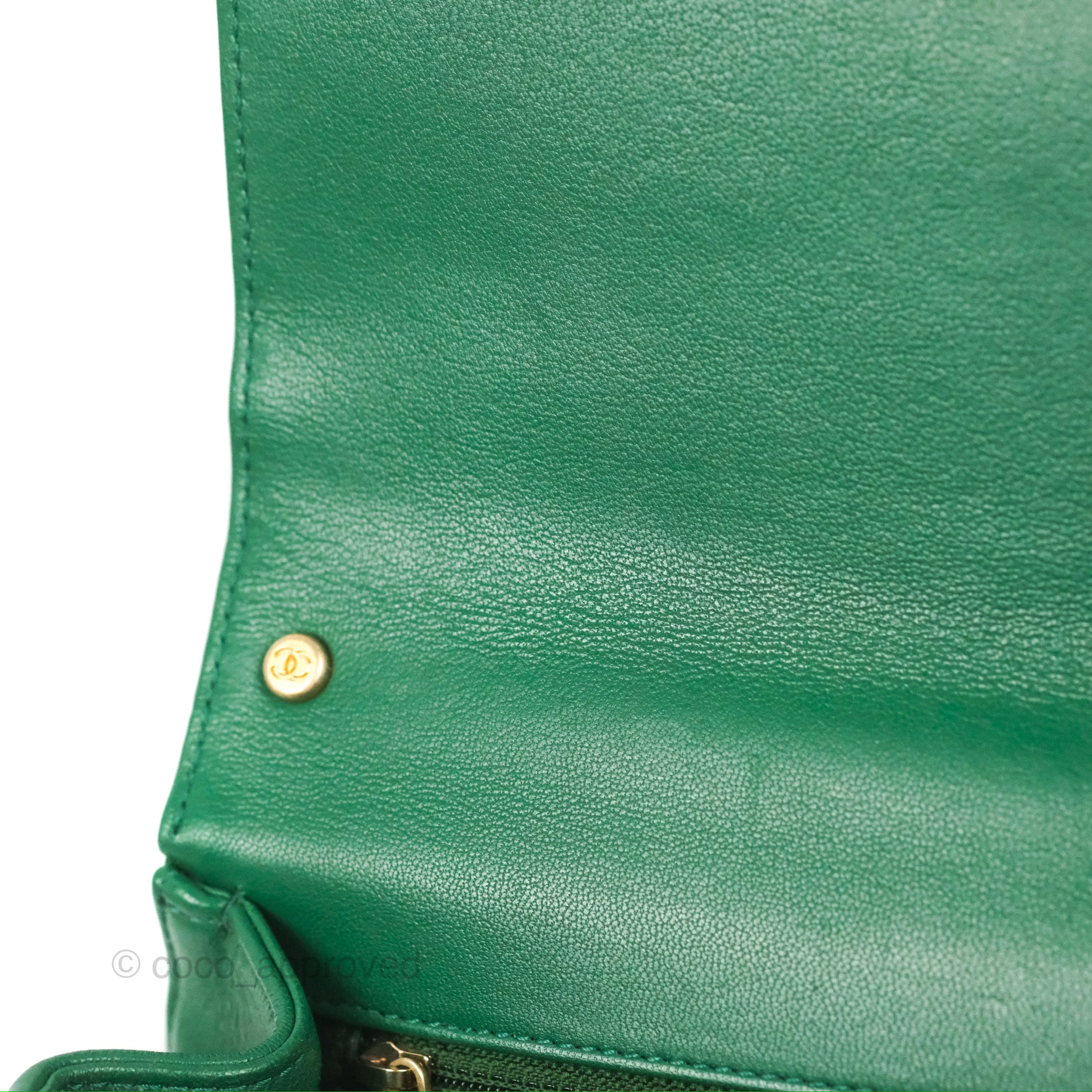 Chanel Chain Infinity Top Handle Bag - Green Lambskin Leather with Aged Gold Hardware - Luxury Crossbody Shoulder Bag for Women, Perfect for Parties, Weddings & Evening Events