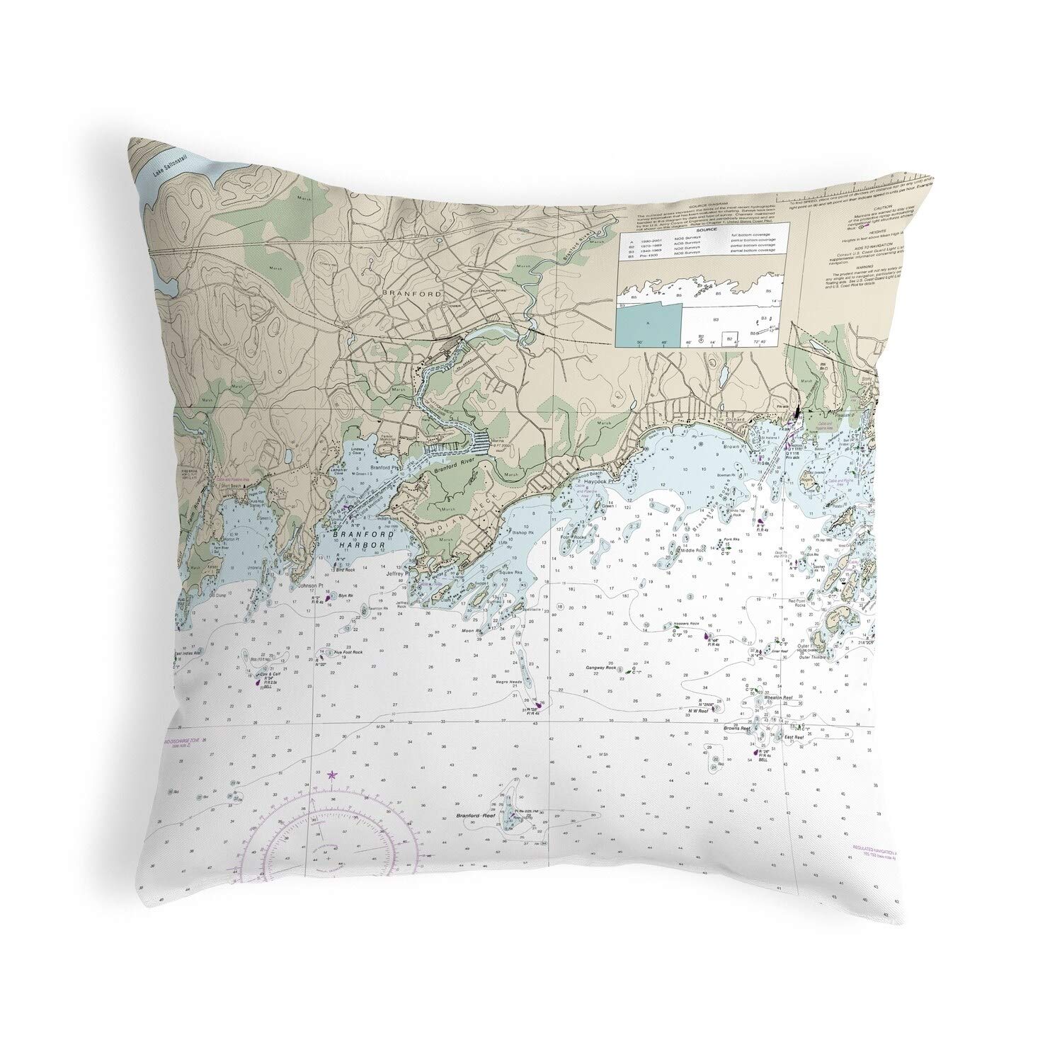 Betsy Drake KS12373IN Decorative Throw Pillow 12x12 Inches Multi-Color - Perfect for Sofa, Bed, Couch & Home Decor