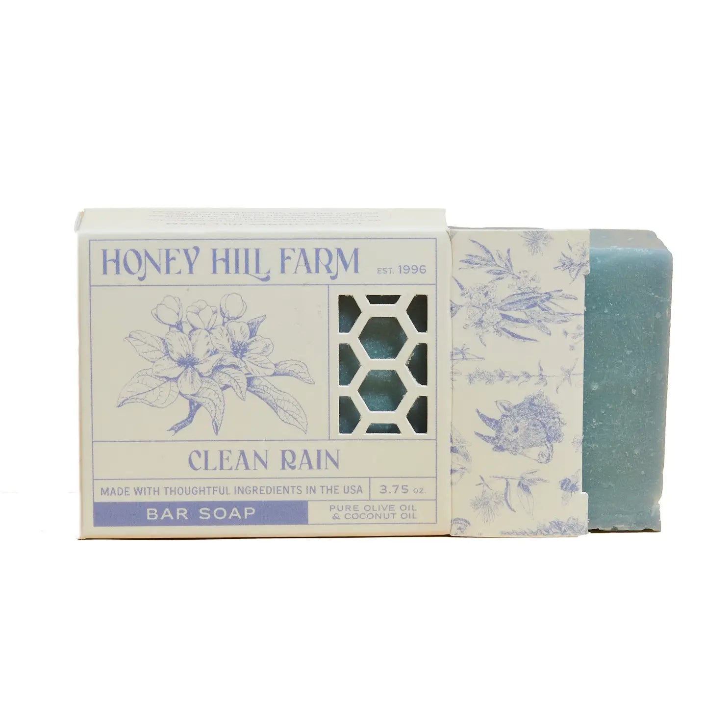 Natural Clean Rain Bar Soap - 3.75oz | Moisturizing Hand & Body Soap for Sensitive Skin | Perfect for Daily Shower, Travel & Eco-Friendly Bathroom