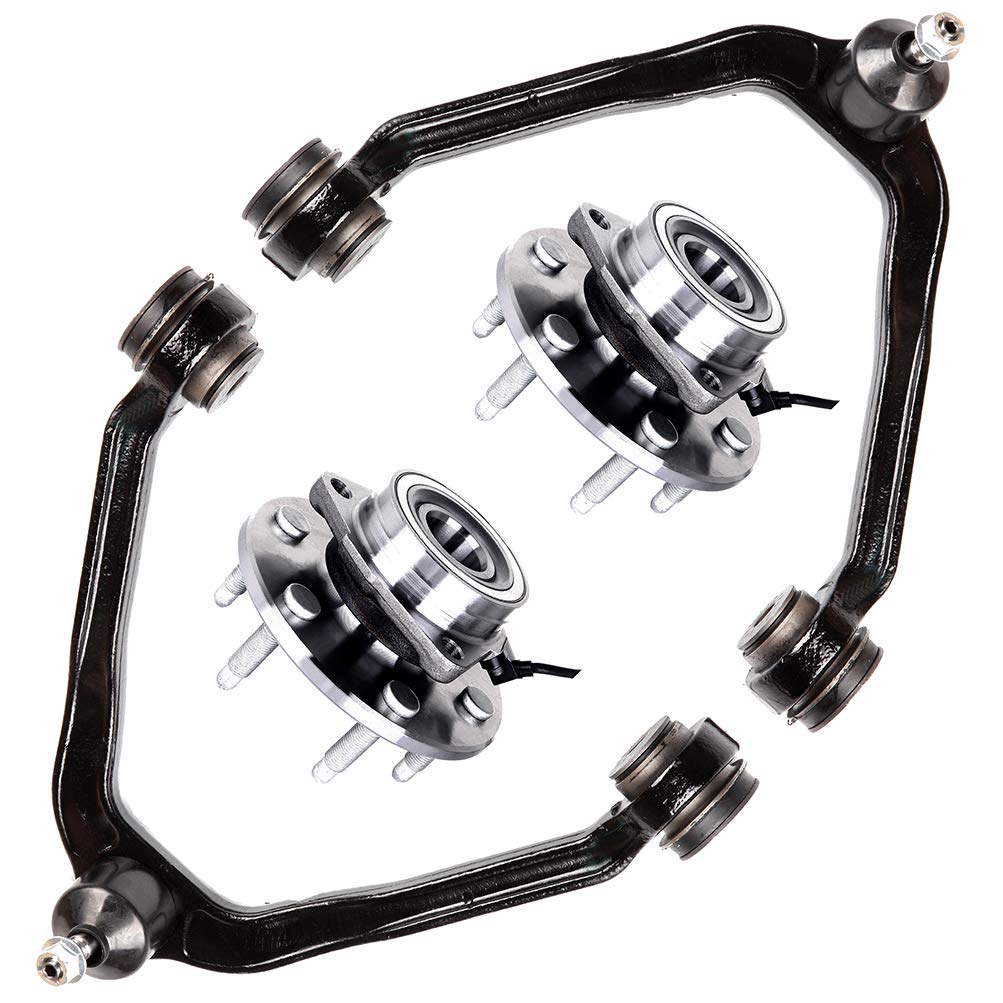 Premium Front Upper Control Arm & Ball Joint Kit with Standard Bushings - Compatible with 2002-2006 Cadillac Escalade, 2000-2006 GMC Yukon, 2001-2006 GMC Yukon XL 1500 - 4pc Suspension Replacement Kit - Perfect for Smooth Ride & Off-Road Adventures