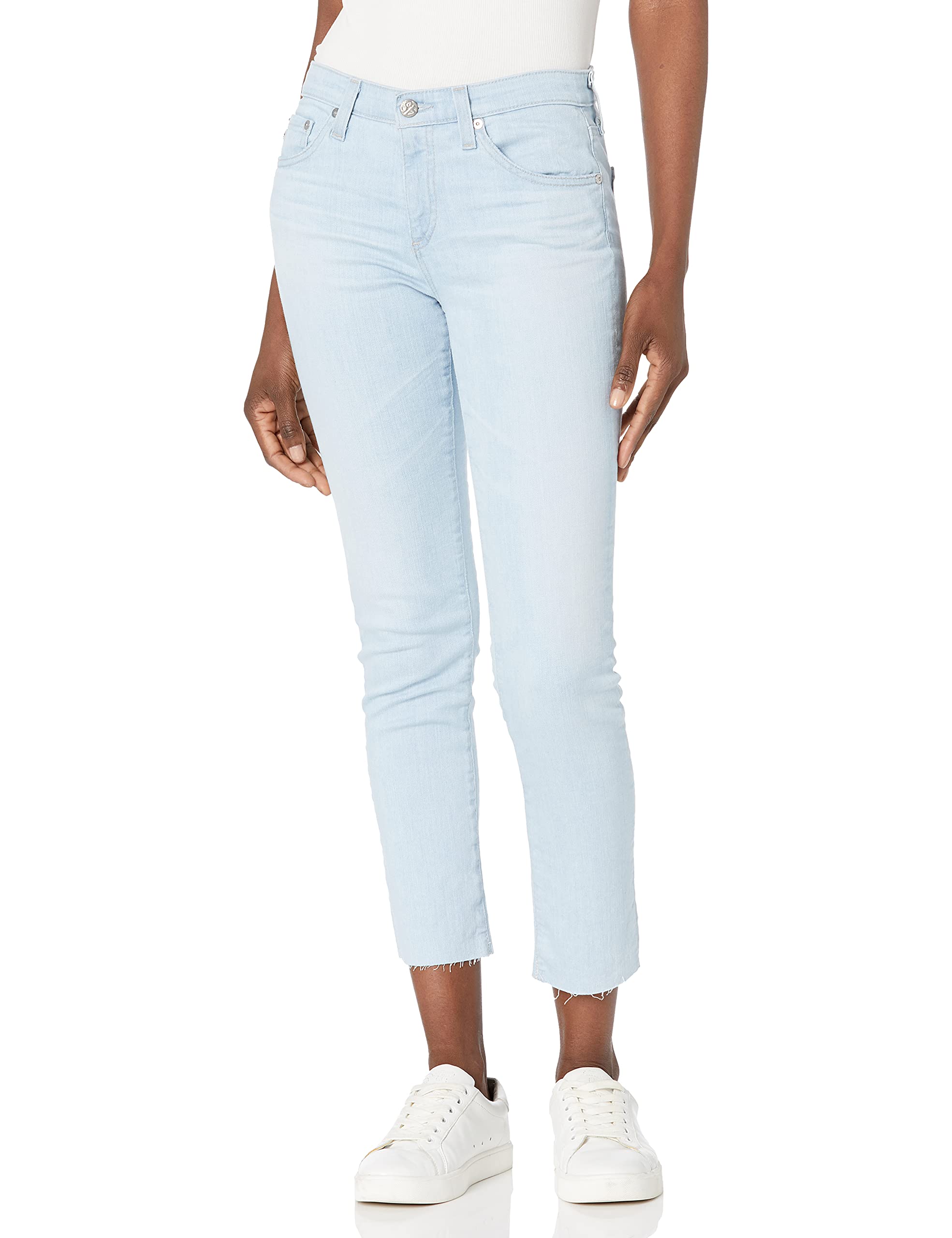 AG Adriano Goldschmied Women's Prima Cropped Jeans - High Waist Slim Fit Denim Pants for Casual Wear & Everyday Outfits