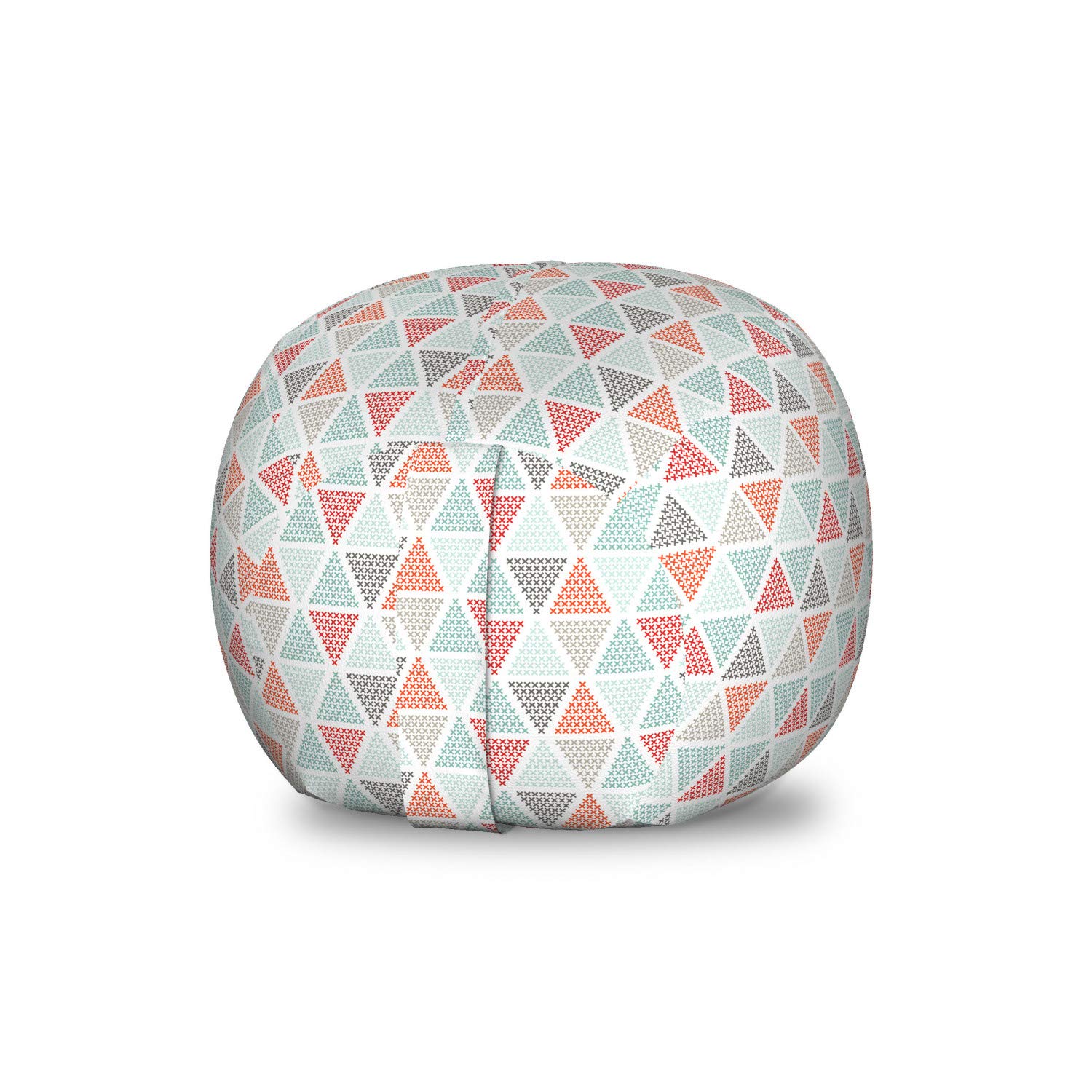Ambesonne Geometric Storage Toy Bag Chair - Pastel Harlequin Pattern with Crosses, Modern Mosaic Design Stuffed Animal Organizer, Washable Small Multicolor Storage Bag for Kids' Room, Nursery, or Playroom
