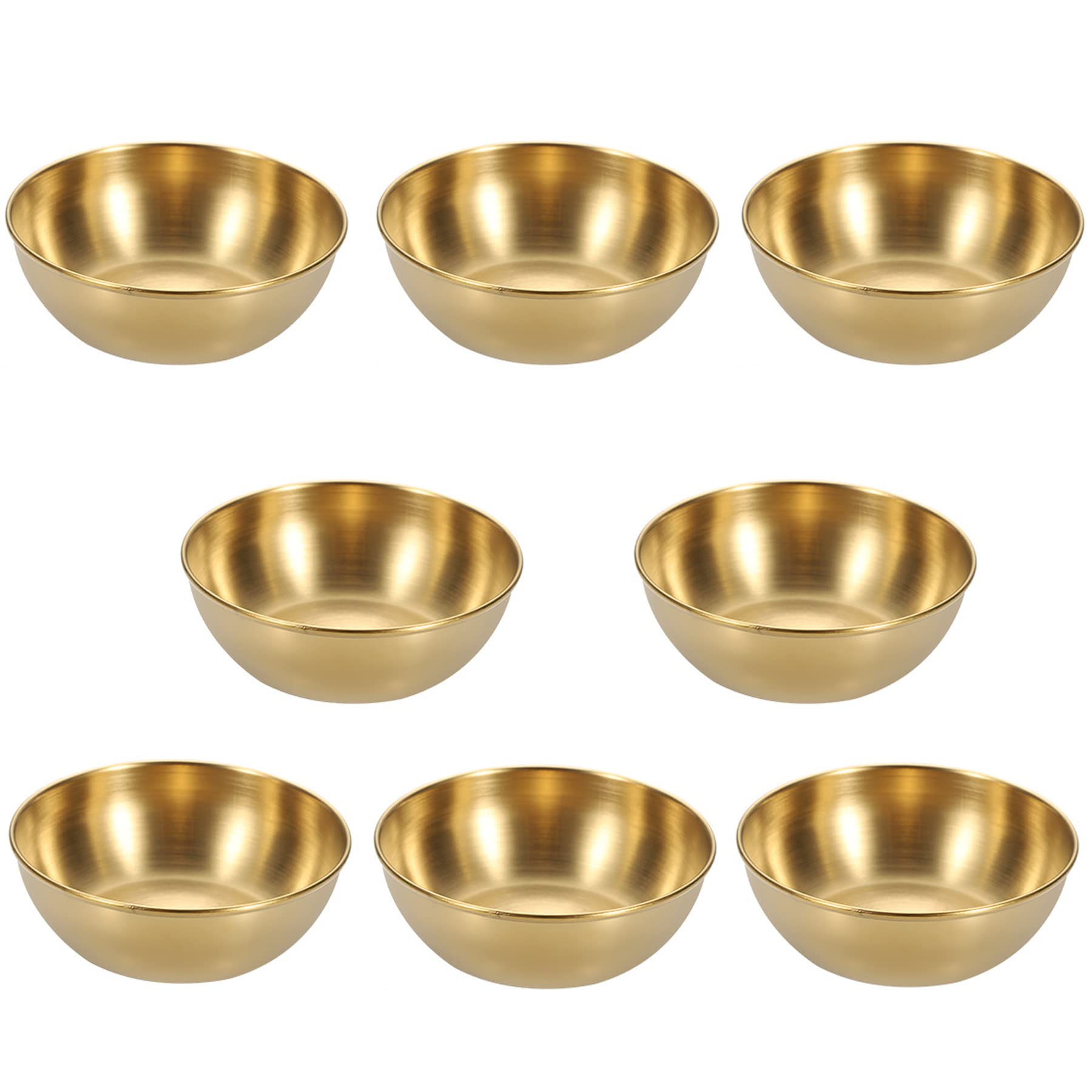 8Pcs 3.3inch Stainless Steel Mini Sauce Bowls - Round Individual Condiment Dishes for Sushi, Soy Sauce, BBQ, Desserts - Perfect for Restaurants, Home Dining & Party Appetizer Plates