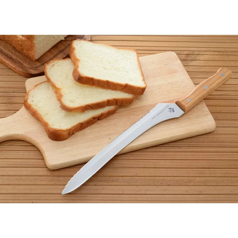 Premium Arnest Bread Slicer with Wooden Handle - 235mm Molybdenum Steel Bread Knife for Perfect Slicing - Ideal for Homemade Bread, Baguettes, and Artisan Loaves