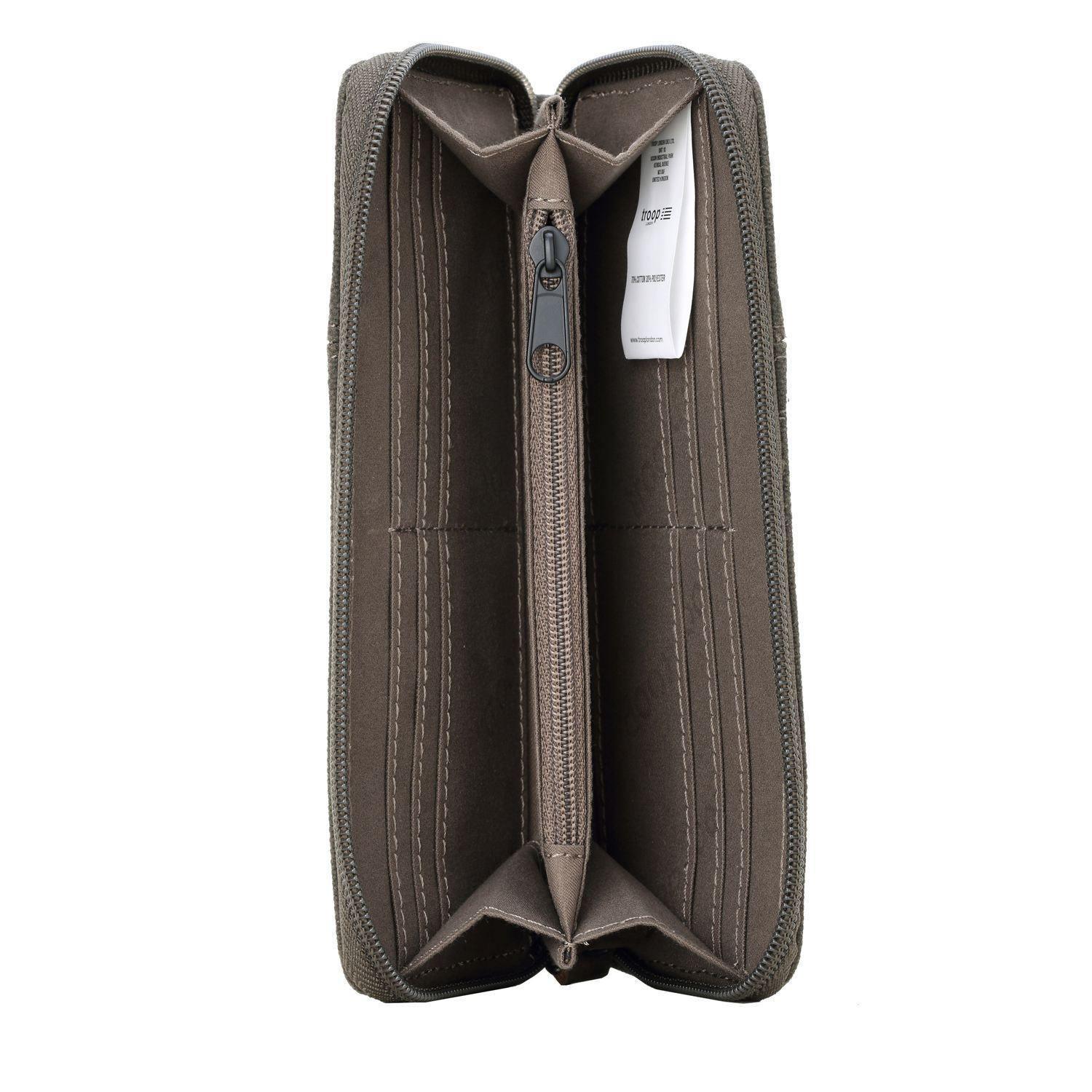 TRP0501 Troop London Canvas Zip Around Wallet for Men & Women - Stylish & Durable Travel Money Organizer for Everyday Use