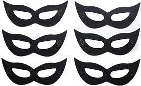 Black Paper Masquerade Eye Mask - 6 Pack for Halloween Party, Costume Accessories & Sleep Mask