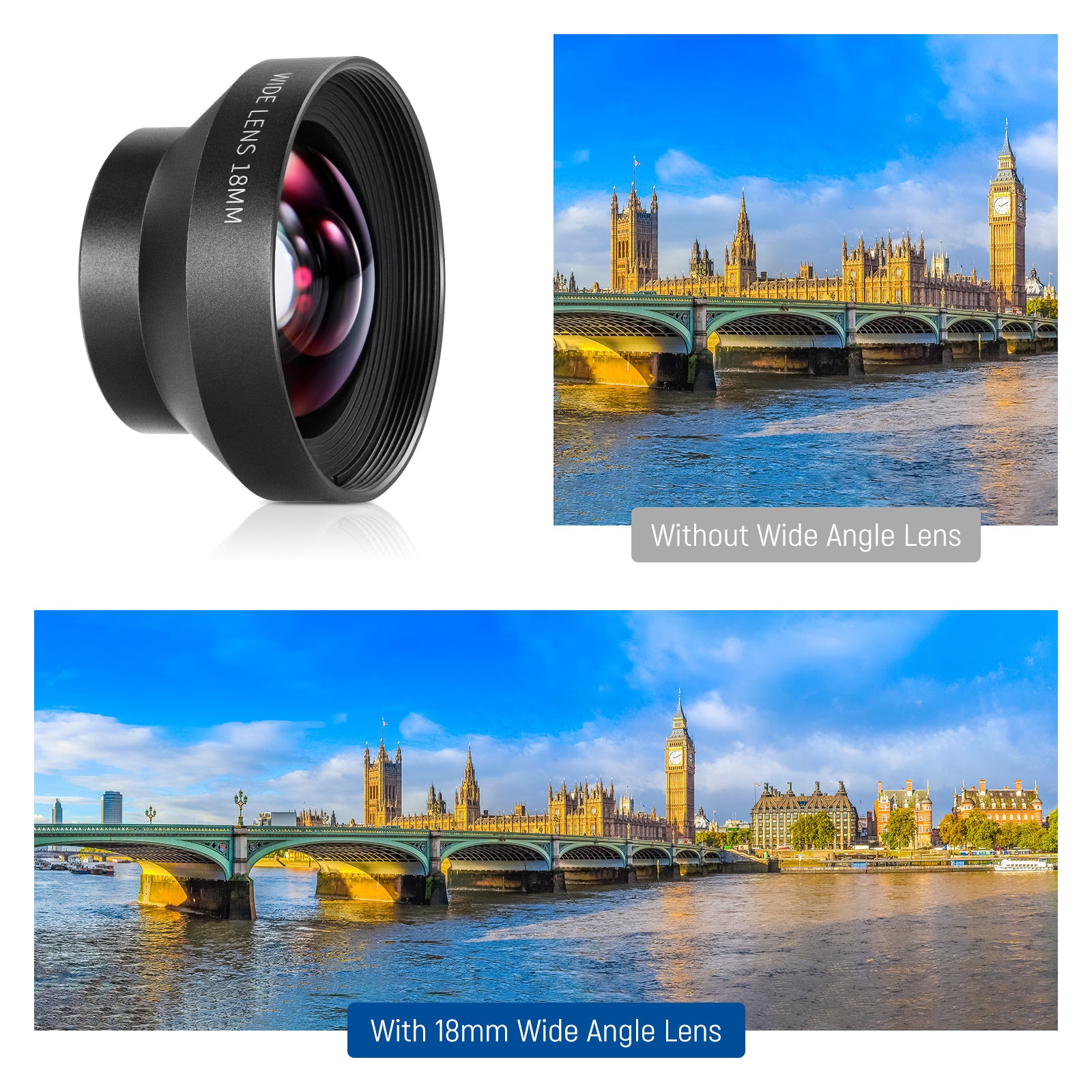 NEEWER LS 42 18mm HD 100° Wide Angle Lens with 17mm Thread - Compatible with DSLR & Mirrorless Cameras - Perfect for Landscape, Architecture & Vlogging Photography