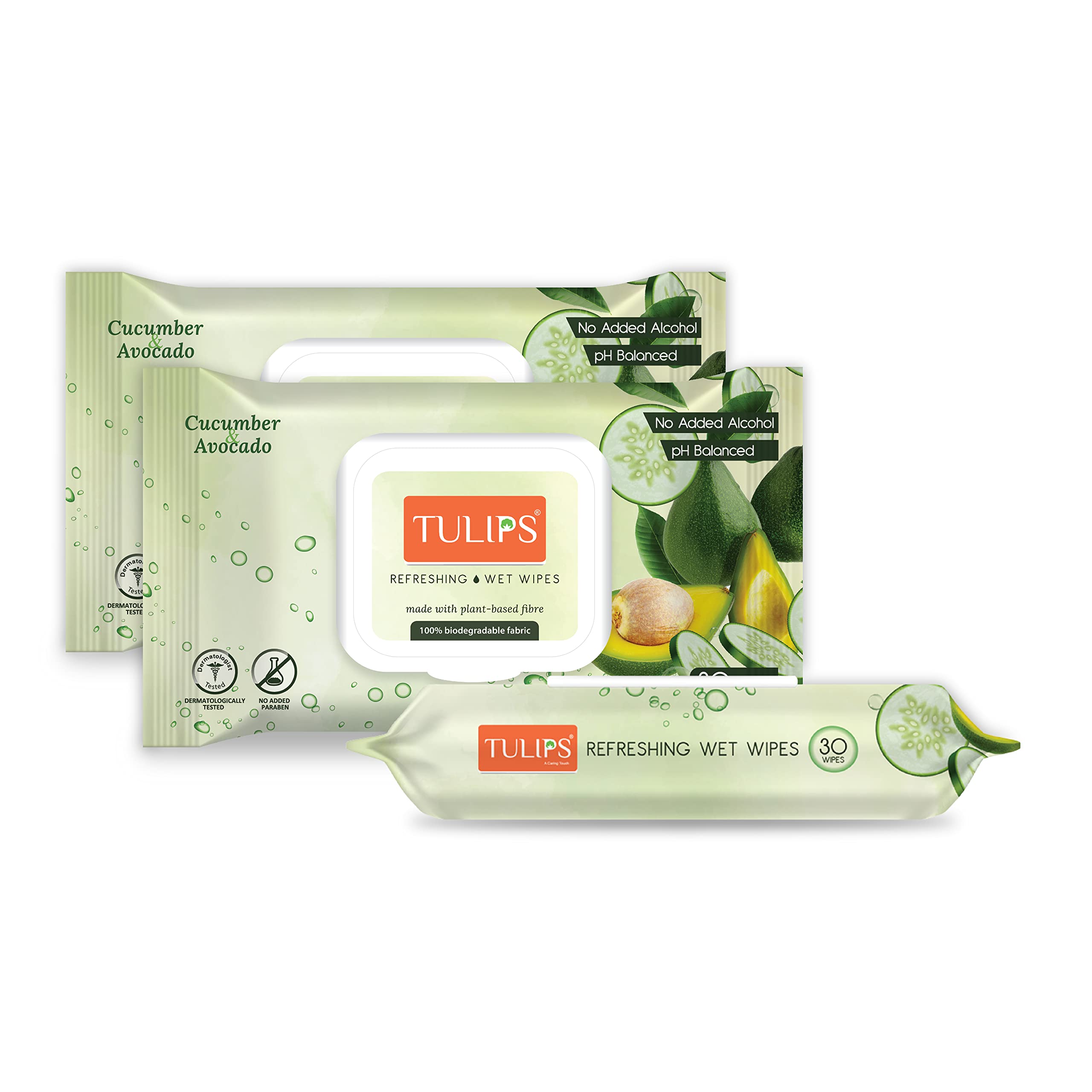 Biodegradable Makeup Remover Wipes - Cucumber & Avocado Scented Facial Cleansing Wipes for Daily Skincare, Gentle & Refreshing, 3-Pack | Perfect for Travel, Gym & On-the-Go Use