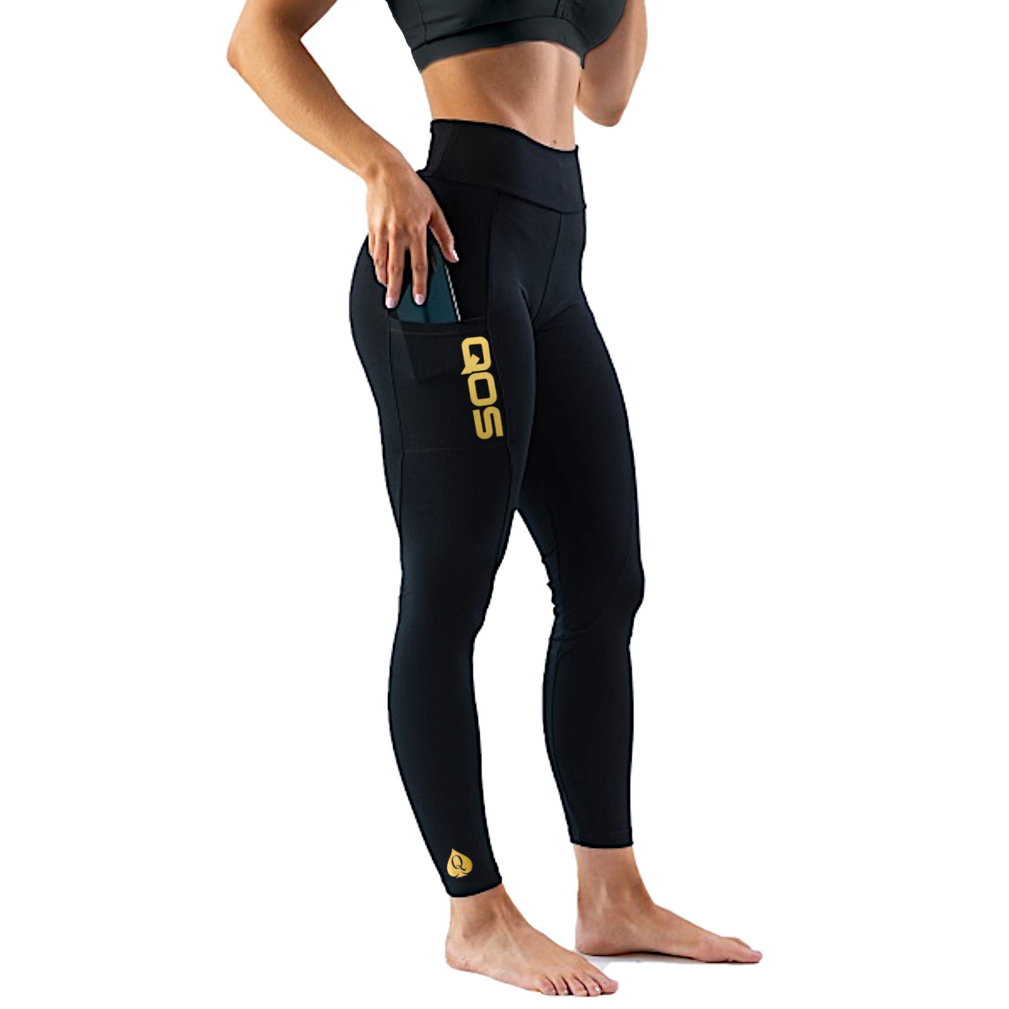 QOS - Gold Label Smooth Leggings - Original Queen of Spades Edition | High-Waist Yoga Pants for Women | Perfect for Workouts, Running & Lounge Wear